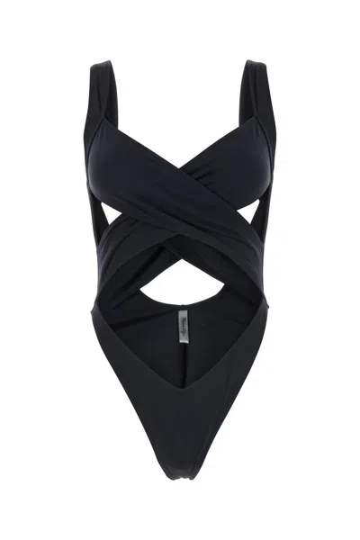 REINA OLGA REINA OLGA BLACK STRETCH NYLON EXOTICA TRIKINI