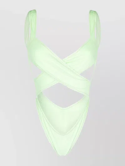 Reina Olga Crisscross Design Wrap Bikini In Green