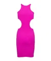 Reina Olga Ele Mini Dress With Cut-out Detailing In Fuchsia Technical Fabric Woman In Purple