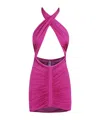 Reina Olga Stallion Mini Dress In Purple
