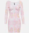 Reina Olga Duke Printed Cutout Minidress In Marble