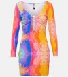 Reina Olga Duke Printed Cutout Minidress In Multi