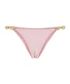 Reina Olga Elastic Waist Bikini Bottoms In Pink