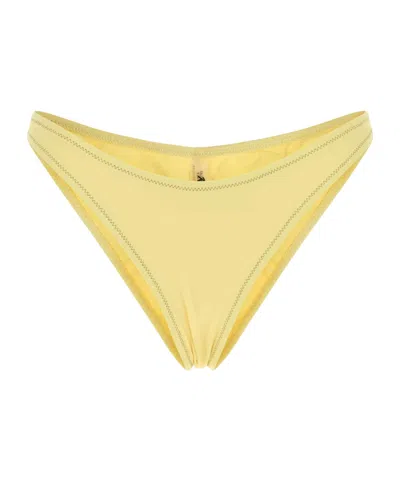 Reina Olga Elastic Waist Bikini Bottoms In Yellow