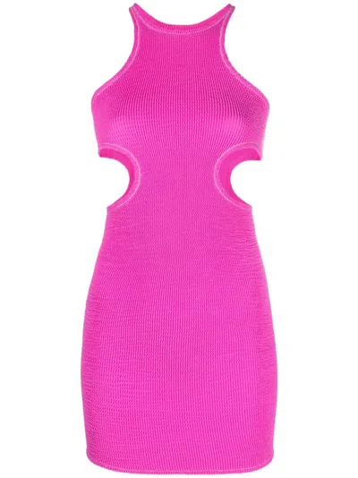 Reina Olga Ele Mini Dress With Cut-out Detailing In Purple