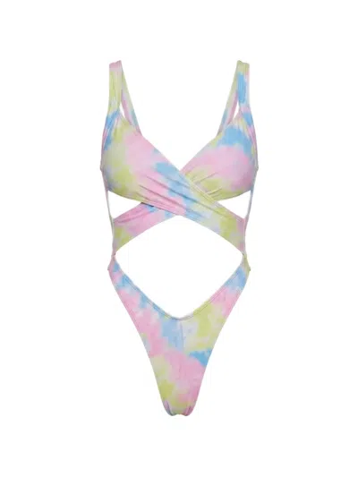 Reina Olga Exotica Tie-dye Swimsuit In Multi