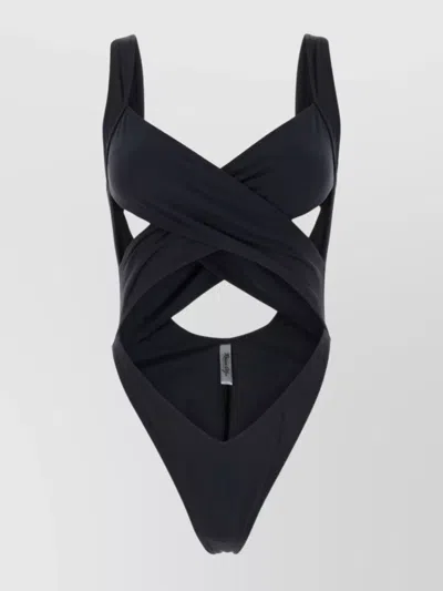 Reina Olga Black Stretch Nylon Exotica Trikini