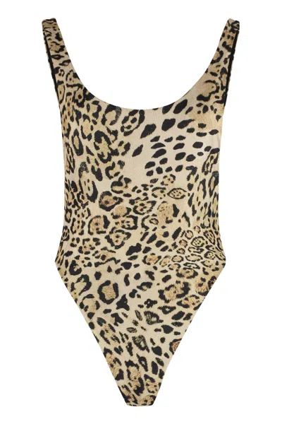 Reina Olga Funky One-piece Swimsuit In Brown