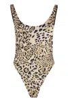 Reina Olga Beige Funky One-piece Swimsuit In Multicolor