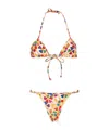 Reina Olga Geometric-print Bikini In Yellow