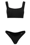 Reina Olga Ginny Scrunch Crinkled-effect Bikini In Black