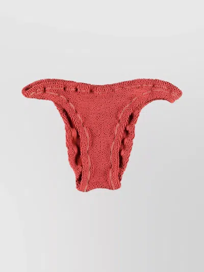 Reina Olga Ginny Brazilian Knit Bikini Bottom In Red
