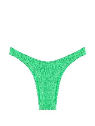 Reina Olga Ginny Crinkled Bikini Bottoms In Green