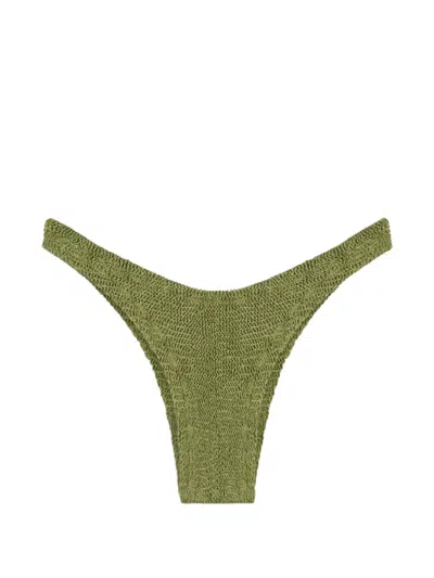 Reina Olga Ginny Crinkled Bikini Bottoms In Green