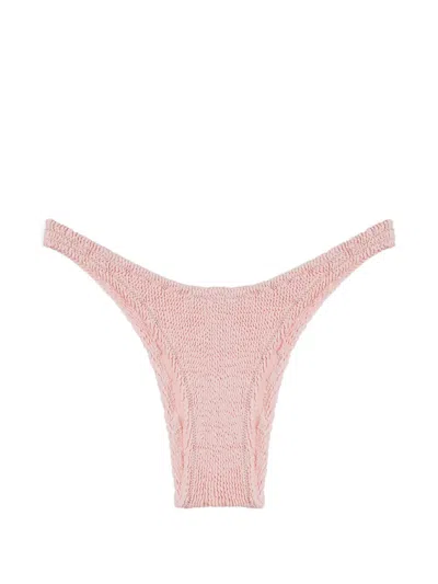 Reina Olga Ginny Crinkled Bikini Bottoms In Red