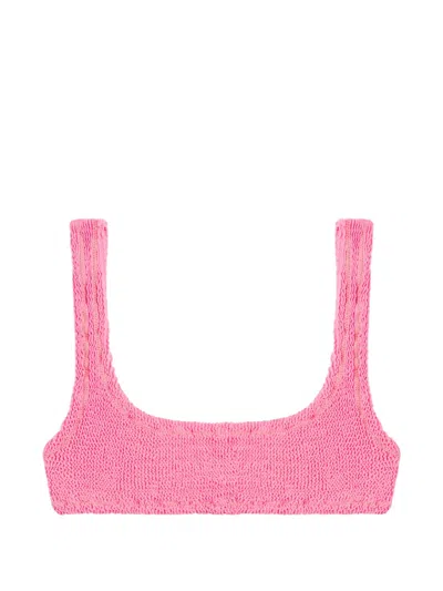 Reina Olga Ginny Crinkled Bikini Top In Pink