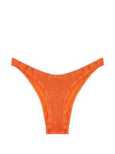 Reina Olga Ginny Smocked Bikini Bottoms In Orange