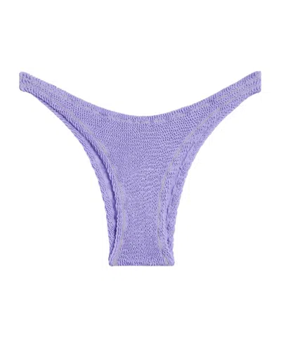 Reina Olga Ginny Textured Bikini Bottoms In Purple