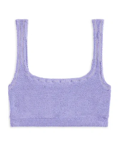 Reina Olga Ginny Textured Bikini Top In Purple