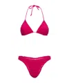Reina Olga Guia Solid Terry Triangle Bikini In Pink
