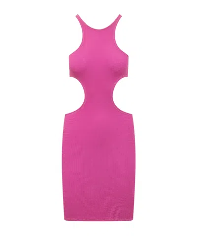 REINA OLGA REINA OLGA HALTER NECK-OUT RIBBED DRESS