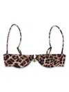 Reina Olga Adjustable Straps Gold-tone Underwire Tie-side Bikini In Brown