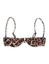 Reina Olga Adjustable Straps Gold-tone Underwire Tie-side Bikini In Ghepardo Print