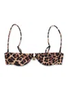 Reina Olga Adjustable Straps Gold-tone Underwire Tie-side Bikini In Ghepardo Print