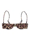 Reina Olga Adjustable Straps Gold-tone Underwire Tie-side Bikini In Ghepardo Print