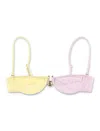 Reina Olga Adjustable Straps Color-block Tie-side Bikini In Paste L Yellow Pink