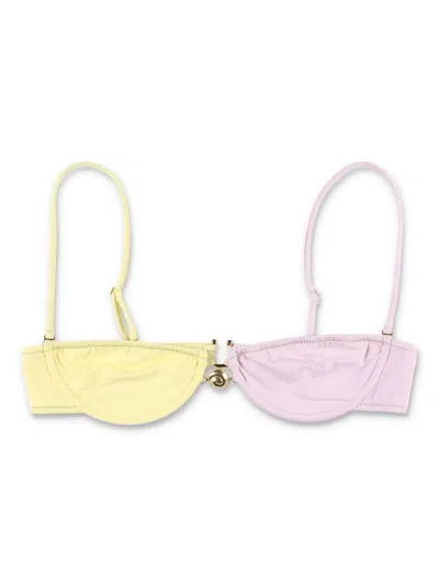 Reina Olga Adjustable Straps Color-block Tie-side Bikini In Multicolor