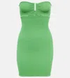Reina Olga La Sciura Crinkle Bandeau Minidress In Green