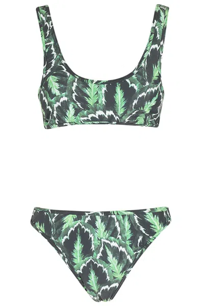 Reina Olga Leaf Bandeau Bikini With Adjustable Straps