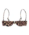 Reina Olga Leopard Print Bikini Top In Animal Print