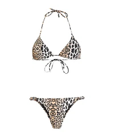REINA OLGA REINA OLGA LEOPARD PRINT TRIANGLE BIKINI SET