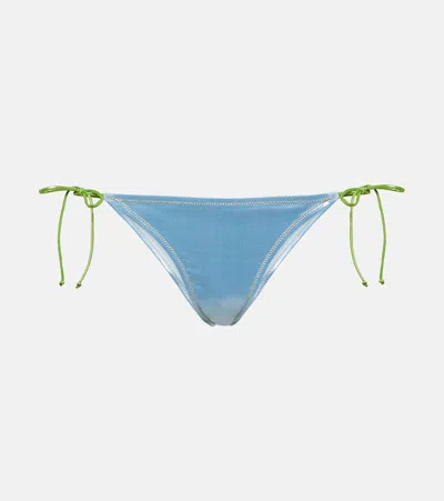 Reina Olga Love Triangle Lamé Bikini Bottoms In 3 Tone Lame