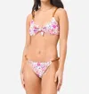 Reina Olga Luca Bikini Set In Pastel Flowers/brown In Multi