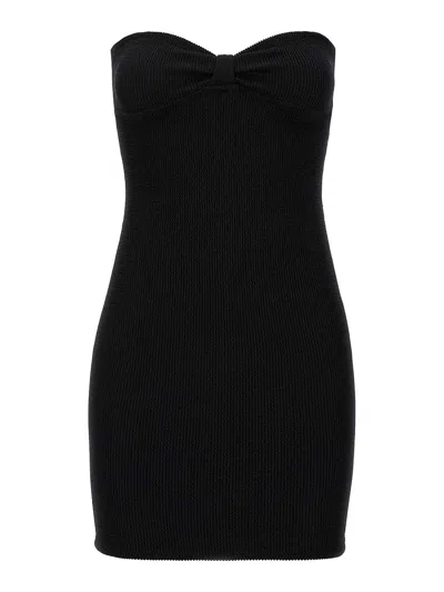 Reina Olga 'tigress Bow Detail Strapless Mini Dress' In Black