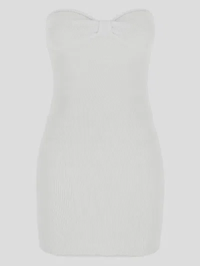 Reina Olga Master Tigress Strapless Mini Dress In White