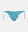 Reina Olga Miami Lurex Bikini Bottoms In 22 Blue Lurex