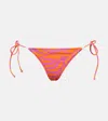 Reina Olga Miami Zebra-print Bikini Bottoms In Orange Pink Zebra