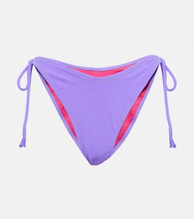 Reina Olga Penny Self-tie Bikini Bottoms In Witch Terry