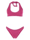 Reina Olga Fuchsia Stretch Nylon Pilou Set Bikini In Pink
