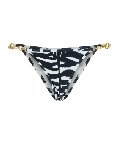 Reina Olga Printed Bikini Bottoms In Blue