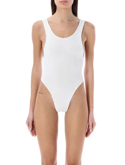 Reina Olga Ruby Scrunch Swimsuit In White