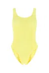 Reina Olga Yellow Scrunch Ruby One-piece Swimsuit In Non Definito