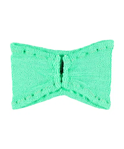 Reina Olga Ruffled Bikini Top In Green