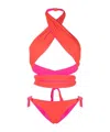 Reina Olga Halter Tie Showhorse Bikini In Orange