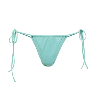 Reina Olga Self-tie Bikini Bottoms In Aquamarine