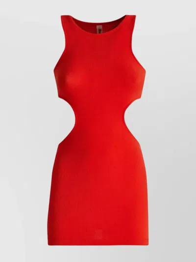 Reina Olga Short Dress Featuring Cut-out Design In Red